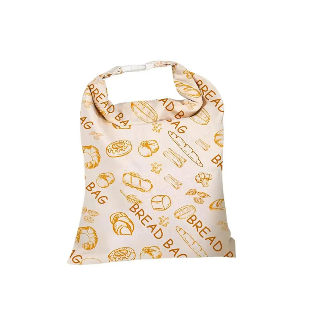 Reusable Beeswax Linen Bread Bag, Large Drawstring