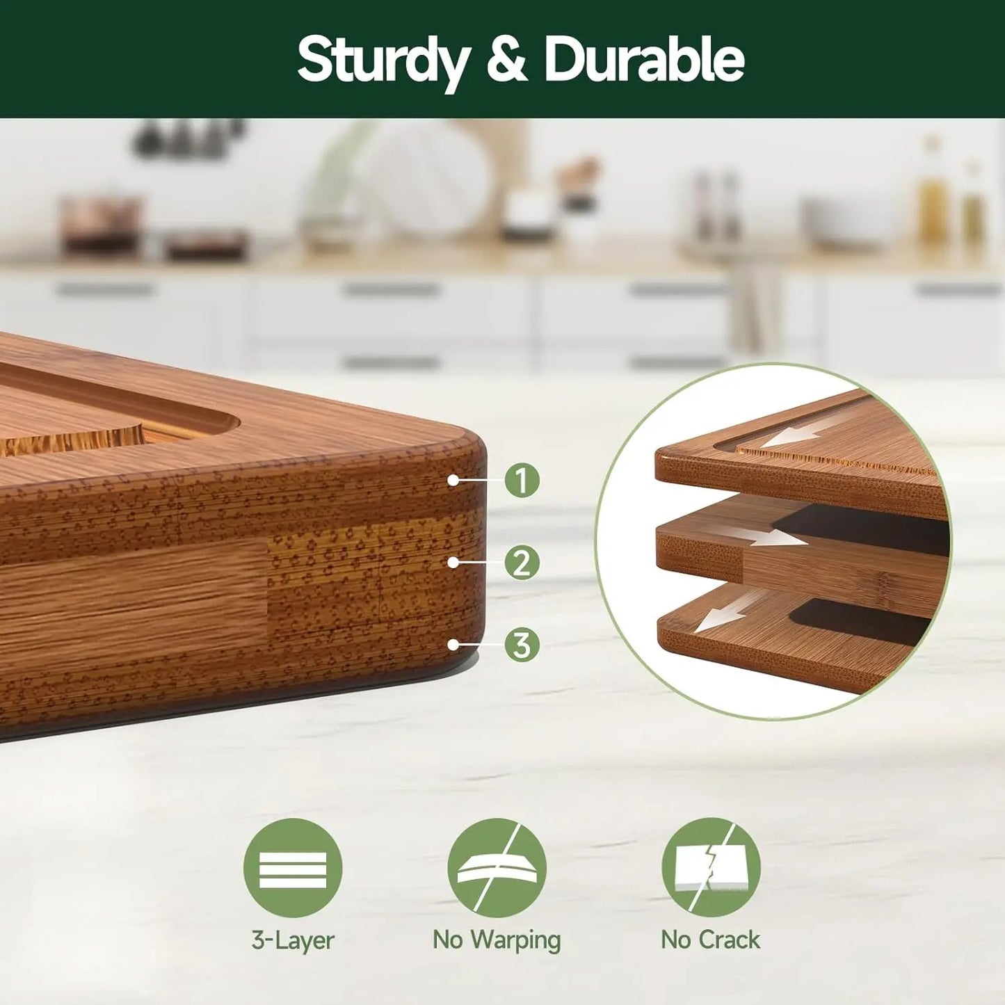 Organic Bamboo Cutting Board Set