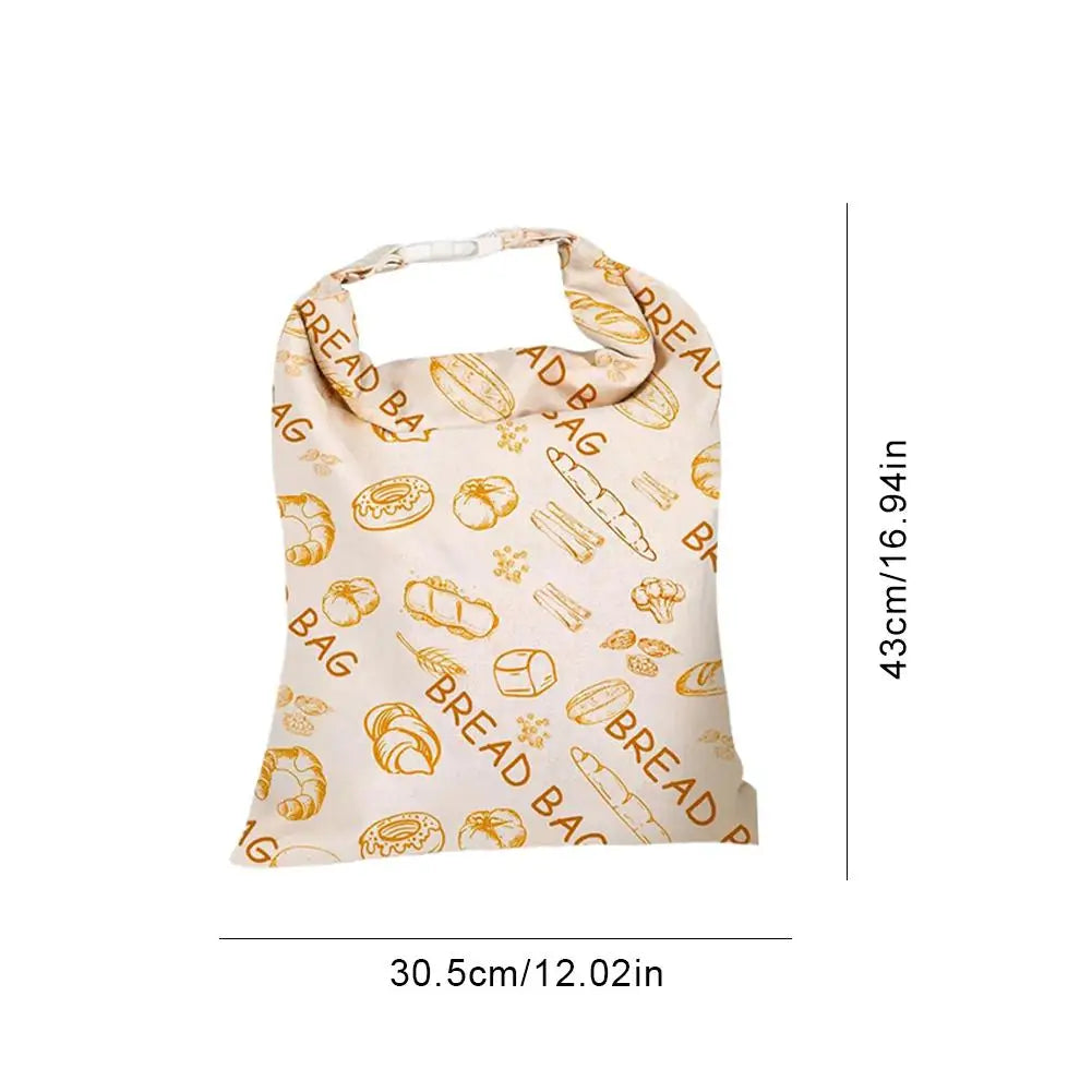 Reusable Beeswax Linen Bread Bag, Large Drawstring