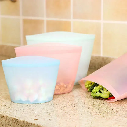 Reusable Food-Grade Silicone Leakproof Storage Bag