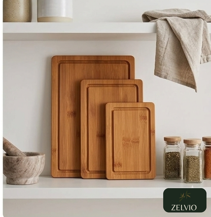 Organic Bamboo Cutting Board Set